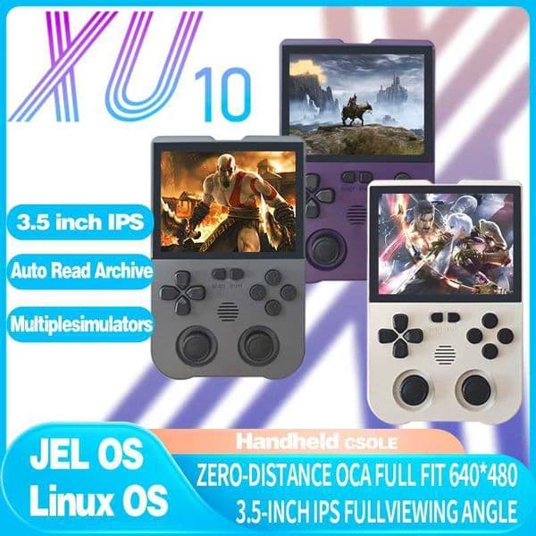 XU10 20 Version Retro Handheld Game Console Linux System 35 Inch IPS Sn 3000mAh Battery Nostaic Retro Video PlayerJ260514