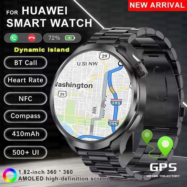 New GPS Sports Fashion Smartwatch Mens 185 AMOLED Sn Rate Blood Pressure Health Smart Watch For IOS AndroidJ260514