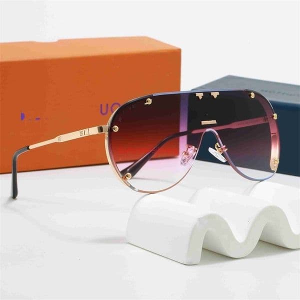 lvness sunglasses designer mens sunglasses Rivet toad-shaped large-frame sunglasses metal sunglasses trendy and avant-garde one-piece sunglasses