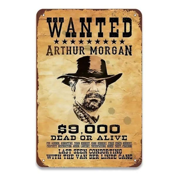 Vintage Metal Poster 8x12 Fade-UV Resistant Arthur for MORGAN - Wrought Iron Home Bar Game Room Decor Gift C260514