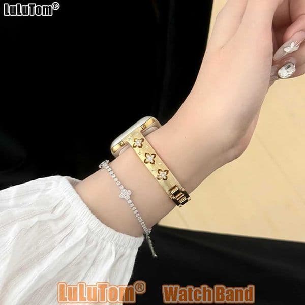 Luxury Hollow Strap For Watch Band 46 38 41 40 44 42 45 49 mm Metal Bracelet iWatch Series 10 9 8 7 6 5 SE Ultra 2 Jewelry X260514