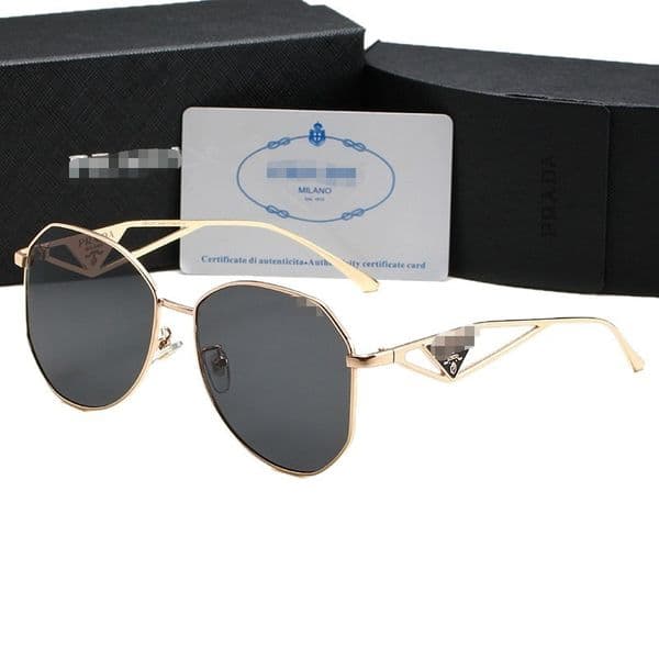 luxury Designer Sunglasses Womens Mens Letter Polygons Outdoor Shades Fashion Senior Eyewear For Women Eyeglasses Vintage metal Sun Glasses Triangular Signature