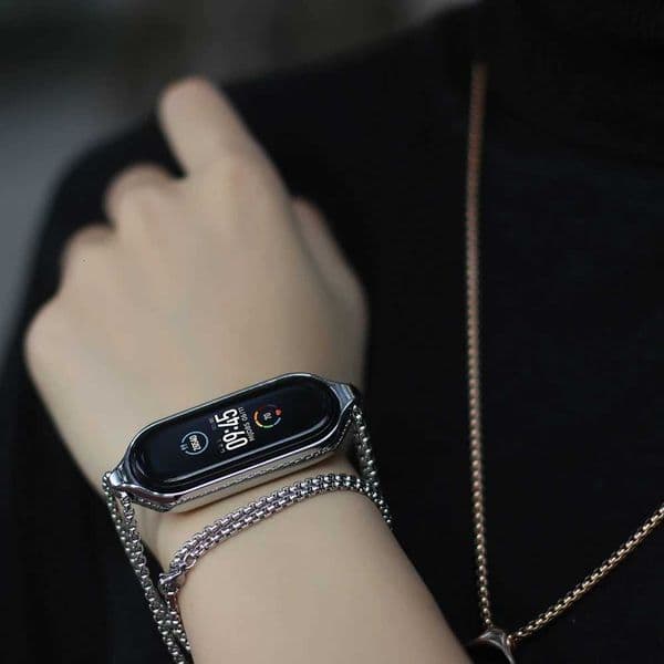 Necklace for Mi Band 5 6 7 8 9 Strap Pendant for Mi Band 9 Metal Bracelet Wristband for Miband 8 7 Band Neck DecorationJ260514