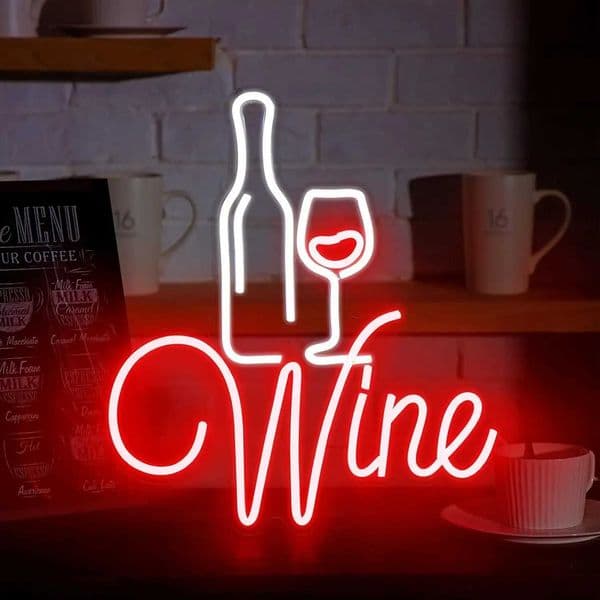 Red Wine Bottle LED Neon Sign Lights Sommelier Gift for Bedroom Wine Cellar Dining Room Home Bar Wall Decor Dimmable USB Powered X260514
