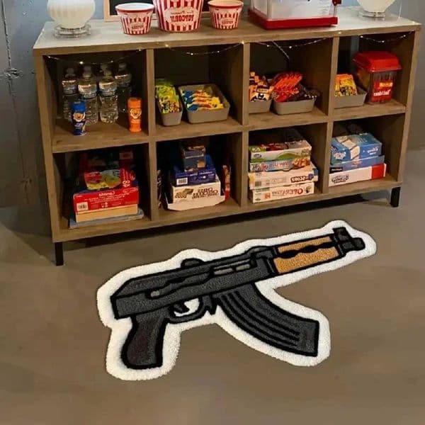 VIKAMA Creative Gun Design Carpet Home Decor Non-Slip And Dirt-Resistant For Living Room And Bedroom Soft And Absorbent Rug Z260514