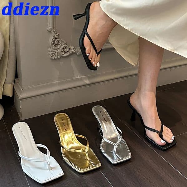 Female Summer Sexy Heels Sandals Slides Ladies Shoes Fashion Women Pumps Flip Flops y High Heels Slippers Shoes 260514
