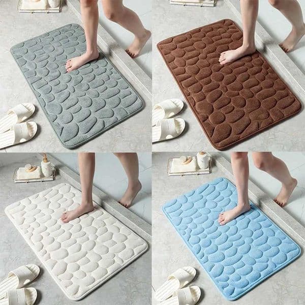 Durable Water Absorption Bath Mat Non-slip Household Cobblestone Embossed Washable Doormat BathroomJ260514