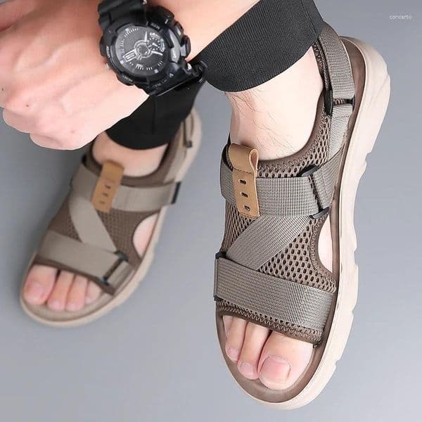 Sandals Casual Business Summer Outdoor Sports Fashion Driving Breathable Beach Shoes Hollow Out Rubber Sole Men's Slipper