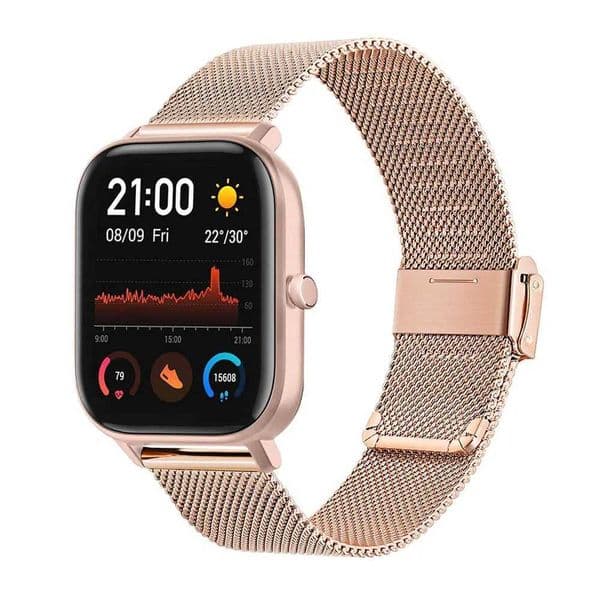 Quick Release Stainless Steel Loop Strap for Amazfit GTS 2 2e Mini Bip U Pro Watch Wrist Band for Huami Bip S LiteJ260514
