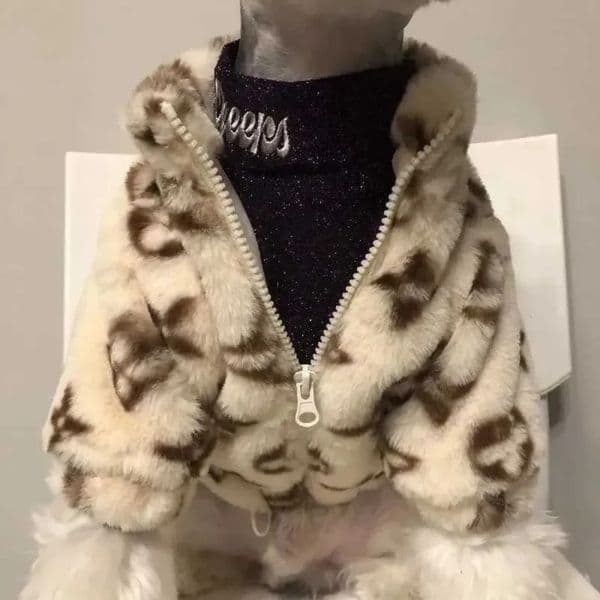 Luxury dog Winter Warm Coat Leopard Print Small Breed Cat Dogs Dog Clothes Fancy Coats Puppy Female cat Schnauzer Pet Clothing Supplies Free Shipping Free Shi