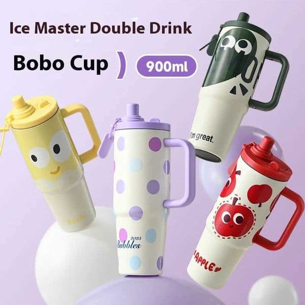 Light Luxury Twilight Stainless Steel Insulated Cup Large-capacity Straw Home Car Ice Cup High-end Creative Cartoon Straw Cup L260513