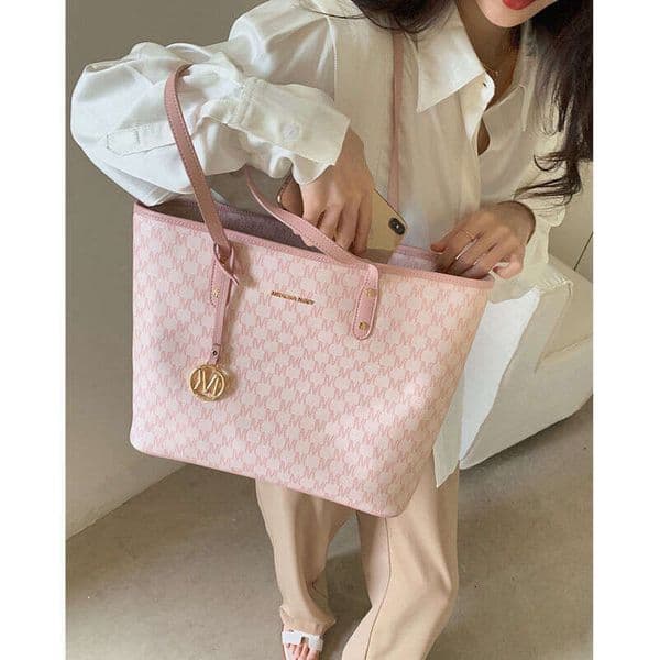 New French Cherry Blossom Tote for Women Commuting Niche Ins Handbag Large Capacity Shoulder Bag