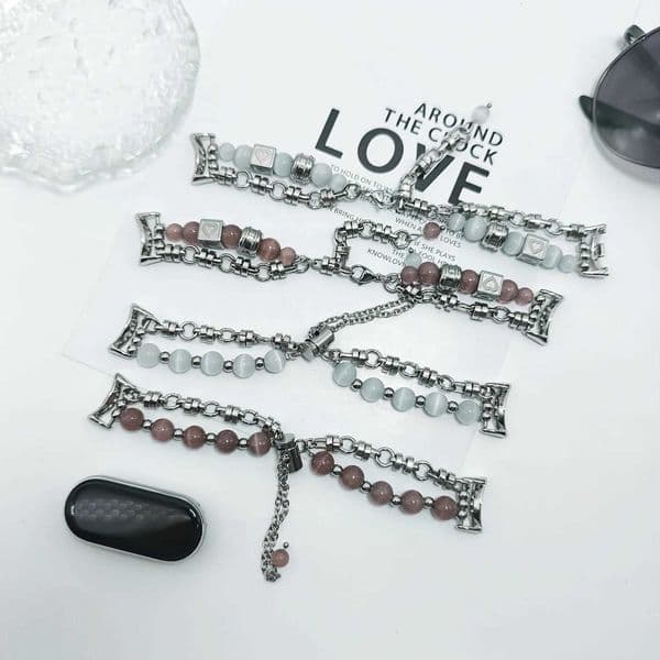Cats Eye Stone Stainless Steel Bracelet Strap for B0 8/9/Pro for Redmi Watch 4 5 for Band 8/9/10 Universal18J260514