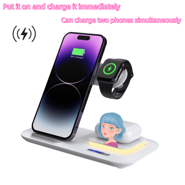 Suitable for Phone 17Promax 16.15.14 Watch S11.S10 Wireless Charging Magnetic Five in One Wireless Fast Charging Desktop Folding Compact with Shell Rechargeable