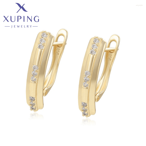 Hoop Earrings Xuping Jewelry Trendy Copper Alloy Light Gold Color For Women Jewellery Gift X001072411