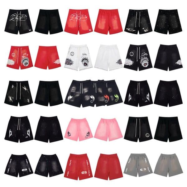 Designer Mens Shorts Letter Graphic Print High Street Vintage Hip Hop Shorts Summer Womens Loose Casual Washed Shorts01