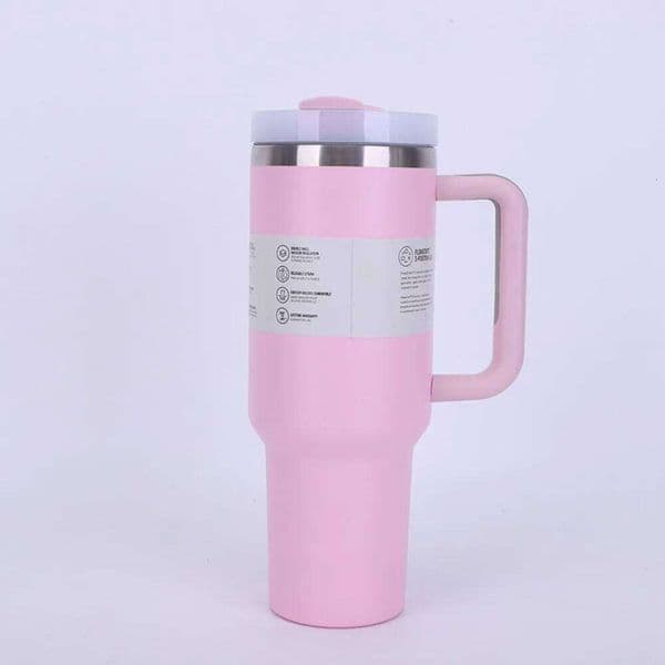 40 Oz Stainless Steel Insulated Mug with Handle Straw and Lid Reusable BPA Free Keeps Water Cold or Hot for A Long Time 26L0514