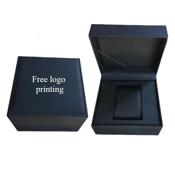 Black Matte PU Leather Square Clamshell Watch Storage Box Provide Free Print Service Personalized Customization Gift 260509