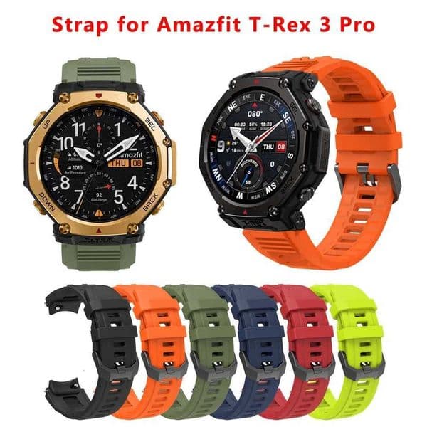Official Silicone Strap for Amazfit T-REX 3 Pro Smart Watch Strap Watchband Sport Wristband Bracelet for T-Rex3 Pro AccessoryJ260514