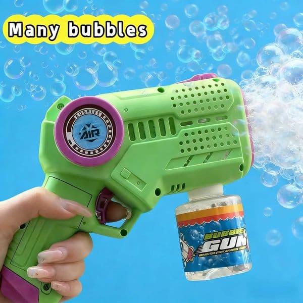 Handheld Electric Luminous Bubble Gun Toy with Bubble Liquid for Outdoor Summer Sports Wedding Party Handheld Fun L260514J1XY