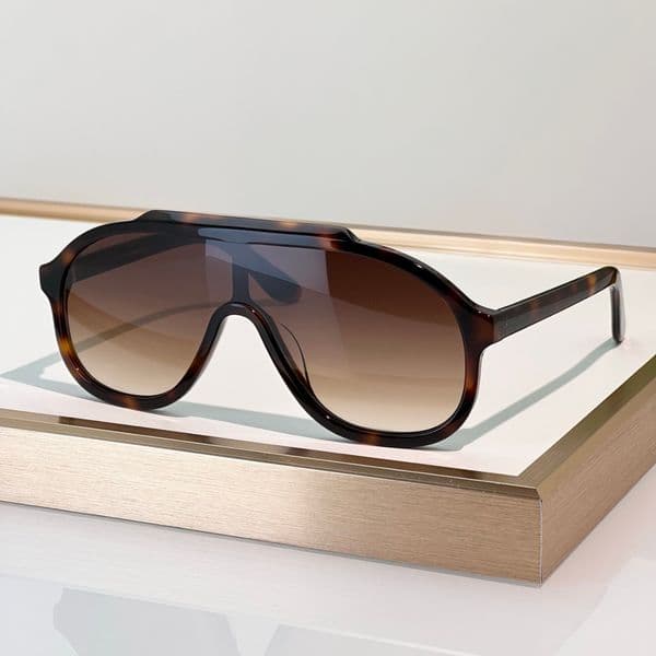 Popular Sunglasses For Men Women 1038S Fashion Summer Travel Avant-Garde Goggles Style Anti-Ultraviolet UV400 Oval Acetate Full Frame Conjoined Glasses Random Box