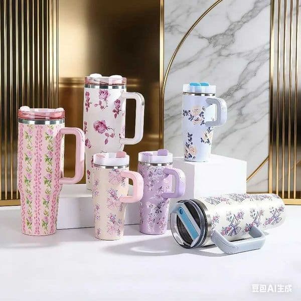 Car portable 304 stainless steel insulated cup 40oz large capacity with handle for cold insulation suitable for outdoor use L260513