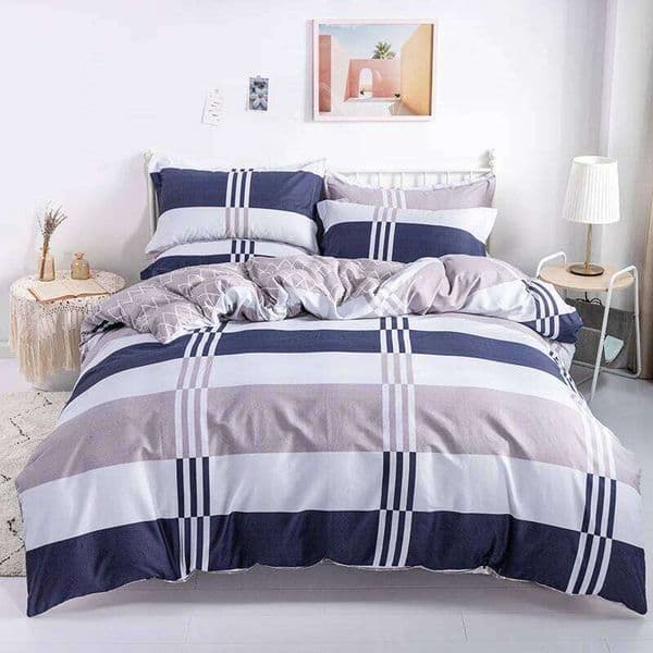 Striped Printing 100% 1PC Duvet Cover 2PC Pillowcase Cotton Soft Skin Friendly Bedding Set for Bedroom 26Y0514