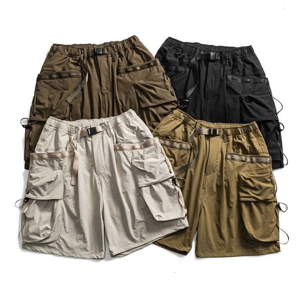 Mens Summer Multi Pocket Outdoor Loose Casual Function Cargo Shorts Cityboy Fashion Techwear Quick Dry Sports Shorts Short Pant H260514
