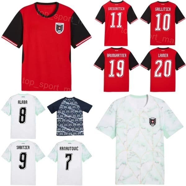 National 2026 2027 World Cup Austria Soccer Jerseys Men 19 Christoph Baumgartner 16 Phillipp Mwene 23 Marco Friedl 24 Paul Wanner Philipp Lienhart Football Shirt