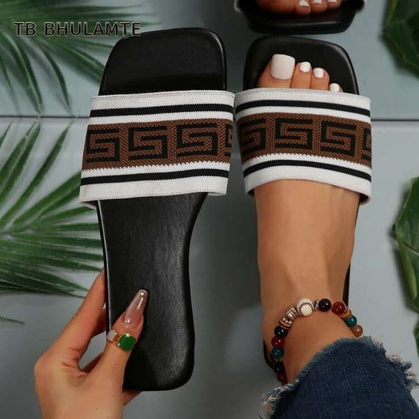 TB BHULAMTE Luxury Brand Designer Shoes Women's Flat 2024 Summer New Style Simple European And American Large Size Fashion English Color-Blocking Casual Sandals