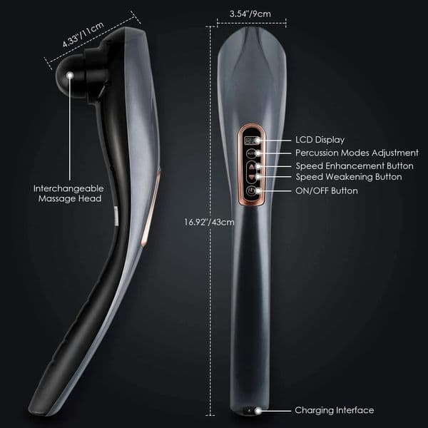 Cordless Rechargeable Portable Handy Electric Massage Machine Full Body Infrared Handheld Percussion Hammer Massager 260514