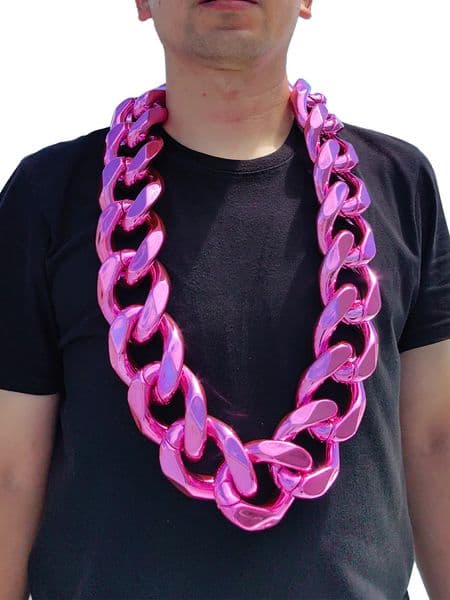 Trendy Metallic Color Acrylic Big Heavy Chunky Cuban Chain Necklace Men Hip Hop Oversized Large Plastic Link Chain Rappe Jewelry 260514