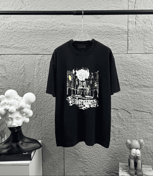 Early spring men's T-shirt star outfit designer short sleeved trendy men's women's loose version Tee color black white size S-3XL s3W4