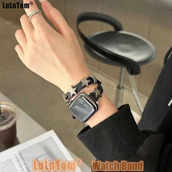 Retro Punk Leather Strap for Watch Series 10 9 8 7 6 SE 5 4 3 38/40/41/42/44/45/46mm IWatch Ultra 2 49mm Band Bracelets X260514