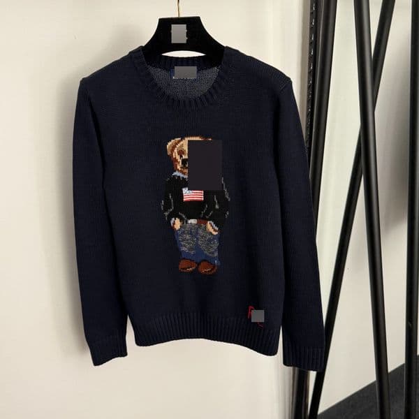 25 Autumn/Winter cross-border best-selling new popular bear jacquard pullover long-sleeve casual round-neck knit top