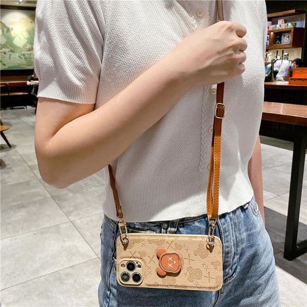 Designer Phone Case Leather Messenger Bag Style Phone Case Style Suitable For Apple Iphone 17 Pro Max Case Iphone Series Models Light Luxurious chain