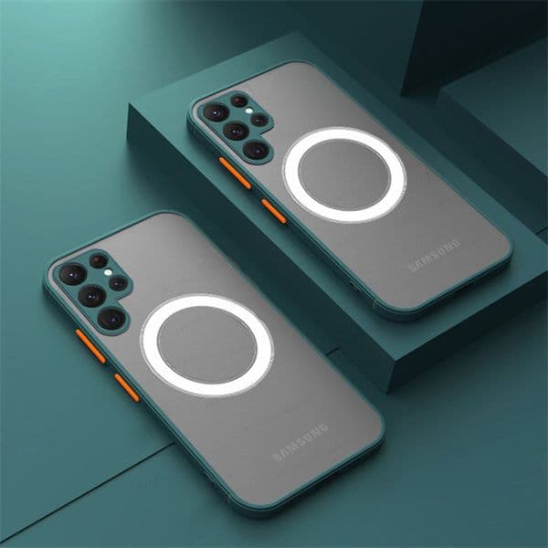 Matte Magnetic Cases For Samsung Galaxy A55 A54 A53 A06 A13 4G A14 A15 A16 A25 A32 A33 A34 A35 Note 20 10 5G Shockproof Case Wireless Charge Cover Accessories