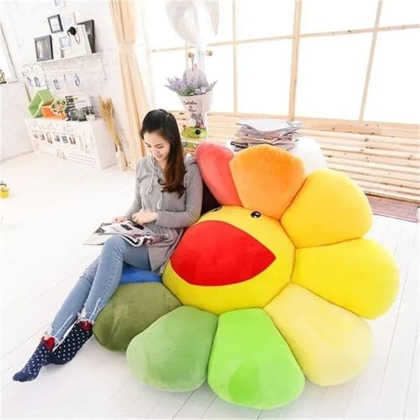 Luxury Designer Decor 1Pc Super room Big Sun Flowers Pillow Soft Stuffed Toy Plush Mats Meditation Cushion Floor Cushions For Kids 201009 De 13