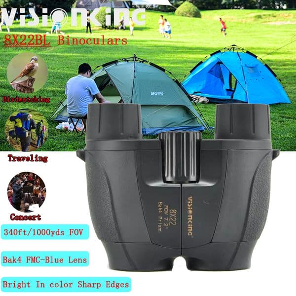 Visionking Professional 8x22 Porro Binocular Portable Outdoor Long Range Birdwatching Travel Camping Football Game Concert Equipment Pocket wide View Telescope