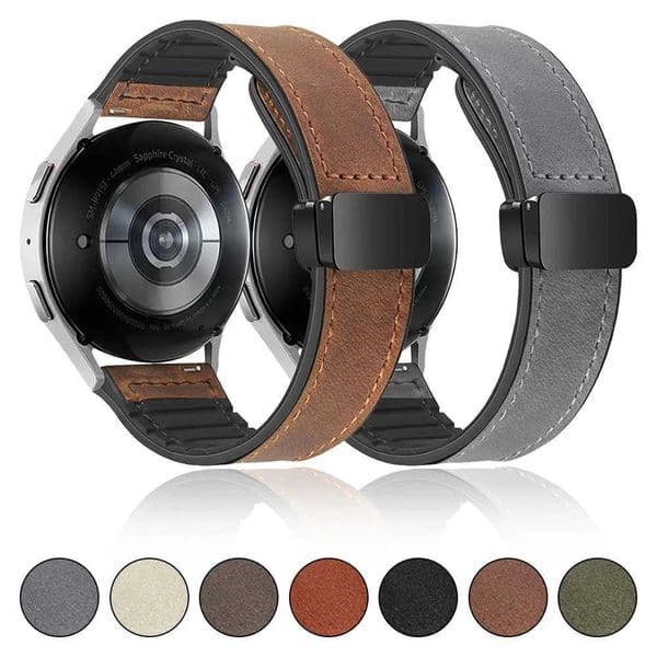 Leather Silicone Strap for Galaxy Watch 6/5/4 44mm 40mm Watchband 20mm Band Bracelet Galaxy Watch6 Classic 4m 47mmJ260514