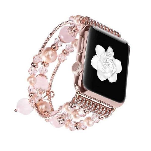 Women Bracelet Strap for Watch Band 44mm 40 38 42 41 45 49mm Elastic Agate Pearl Wristband for Iwatch Series 9 8 7 SE 6 5 X260514