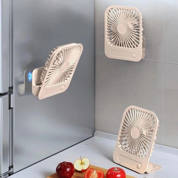 Eary Magnetic Fan Desk 180 Adjustable 4 Speeds Wind 1200mAh Rechargeable Air Cooling Fan Ultra-thin Usb Fan for Kitchen Gym 260515