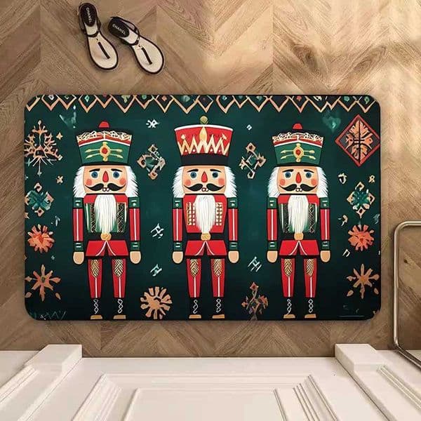 VIKAMA Nutcracker Soldier Doormat Comfortably Soft and Warm Noise-Reducing Entrance Hallway Mat Bathroom Rug Home Decor L260515