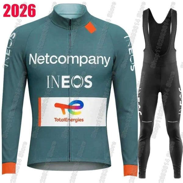 Netcompany-INEOS Team 2026 Cycling Jersey Set Summer Winter Clothing Suit Mens Long Sleeve MTB Bike Road Pants Bib Ropa Ciclismo 26Y0515