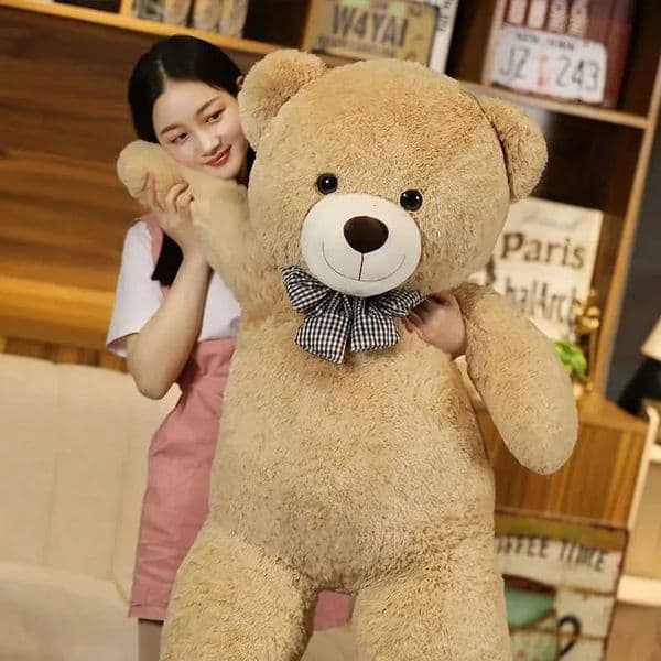 2026 New 105Cm Giant Soft Teddy Plush Toys White Pink Brown Bear Super Big Hugging Pillow Animal Cushion Children Birthday Gift Designer 02