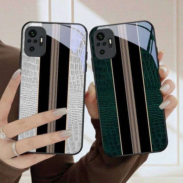Crocodile skin texture For Redmi Note 8 9 9S 12S 10 11 Pro+ 14 Pro K60 Ultra 13C 14C A3 12 13 Black Glass Phone Case 26Y0515