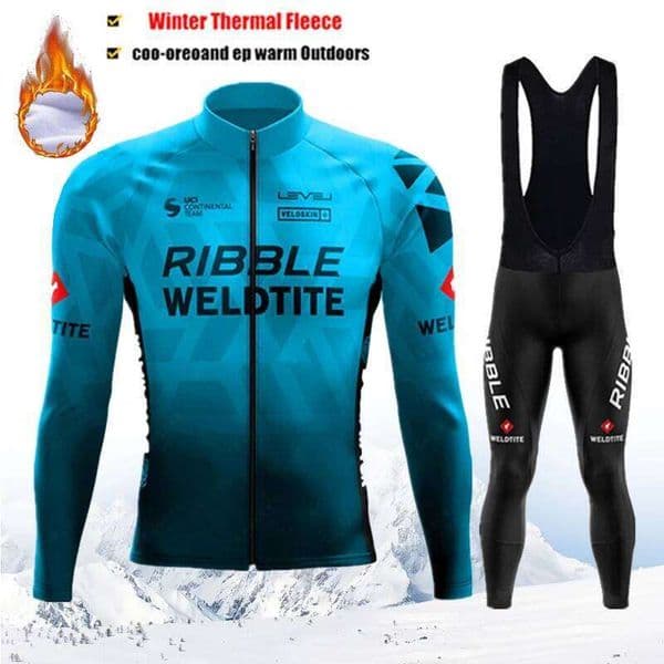 2025 Pro Warm Winter Thermal Fleece Jersey Sets Men Outdoor Riding MTB Ropa Ciclismo Bib Pants Set Team Cycling Clothing W260515