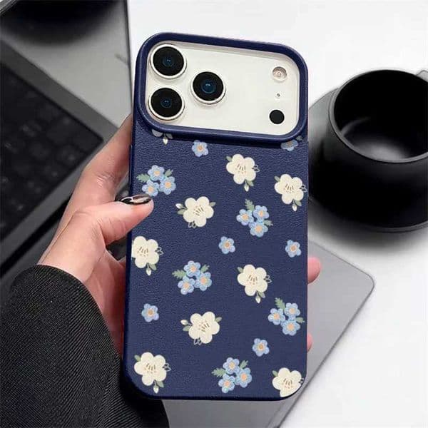 Small Flowers Phone Case For iPhone 17e 17 16 Pro Max 15 14 13 12 Pro Max 11 16e Shockproof Soft Silicone Leather Texture Cover Z260514