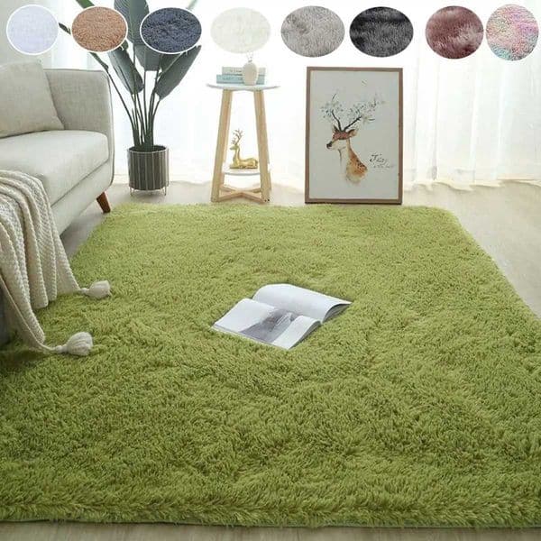 Plush Carpet Living Room Sofa Coffee Table Rug Green Pink Fluffy Soft Blankets Area Rugs Childrens Room Non-Slip Mat Home Decor Z260514