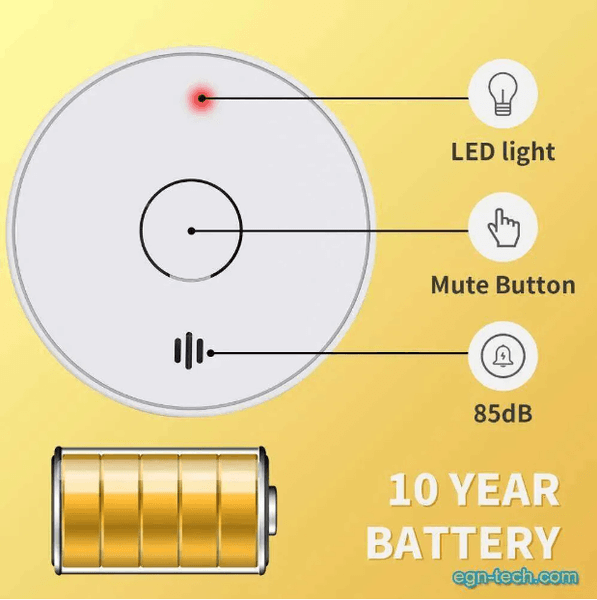 Standalone Smoke Alarm customization V-Come Advanced Alarm Detector with Long-Lasting Lithium Battery for Home Safety VS02-22